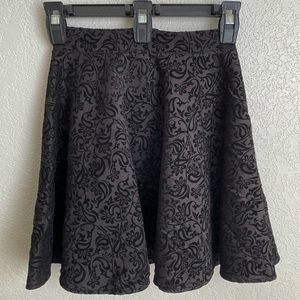 Black Skater Skirt - Textured